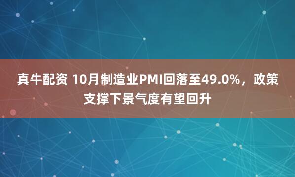 真牛配资 10月制造业PMI回落至49.0%,政策支撑下景气度有望回升