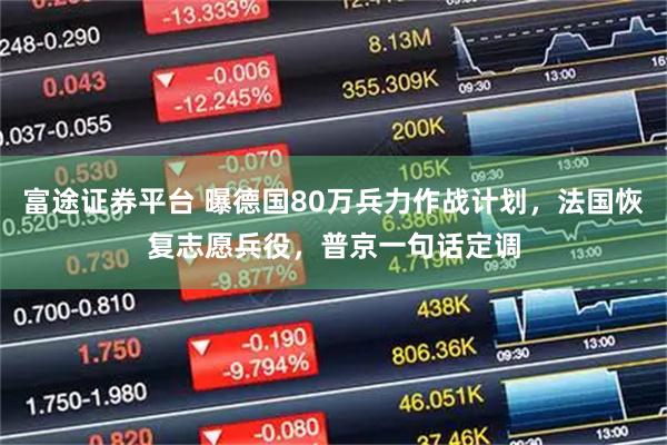 富途证券平台 曝德国80万兵力作战计划，法国恢复志愿兵役，普京一句话定调
